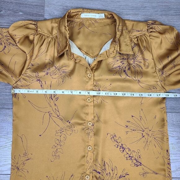 𝅺bishop & Young Jaclyn Button Down Blouse in Citrine Floral Small - Picture 14 of 16